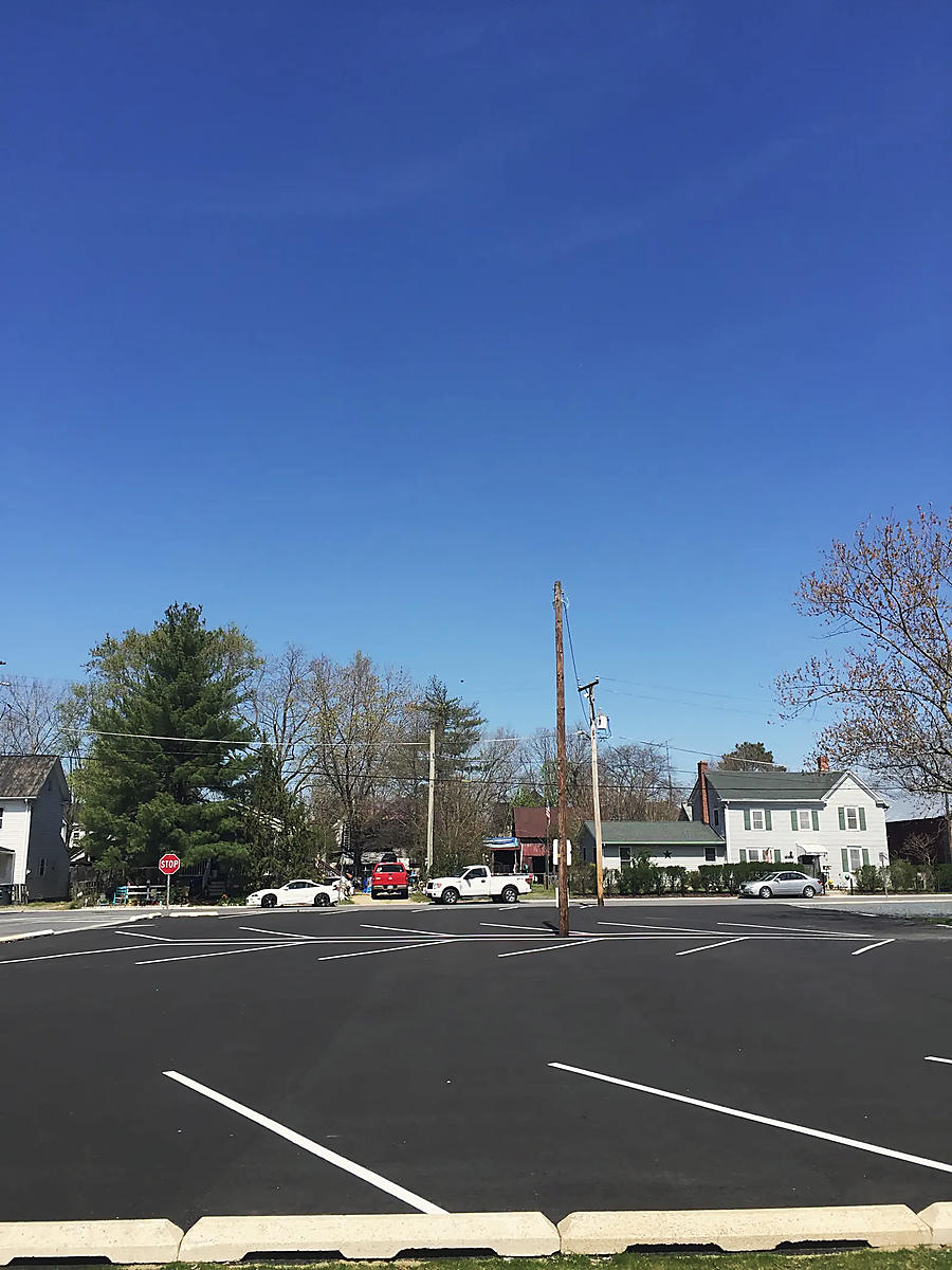 A large commercial lot in fresh asphalt