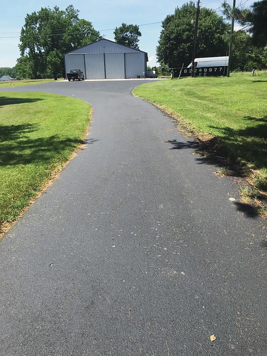 Straight drive to a pole barn
