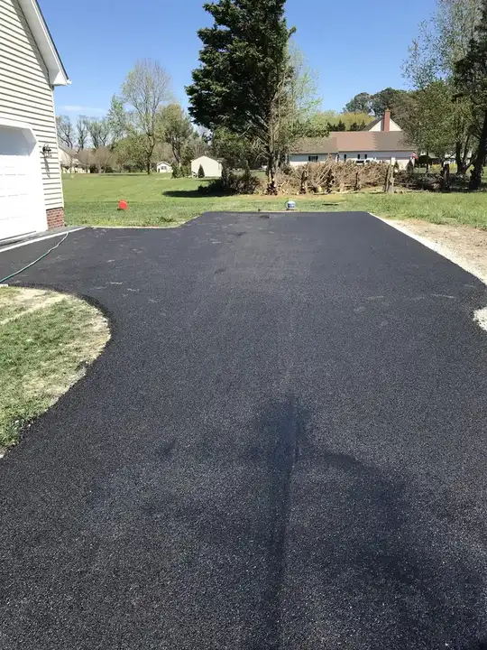 Driveway Paving Fresh Asphalt Curve At Side Garage Federalsburg Md