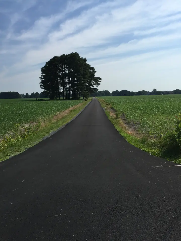 Driveway Paving Long Farm Lane Past Open Fields Federalsburg Md