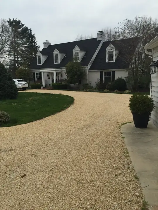 Tar And Chip Tan Chip Drive Curving To The Garage Federalsburg Md
